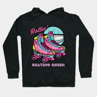 1980s Era Roller Skates Rollin' Skating Queen, 80s skating Hoodie